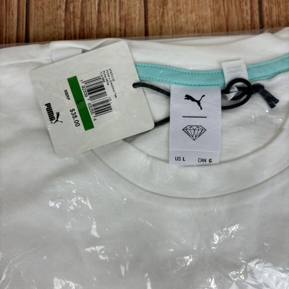 PUMA X DIAMOND  Mens T-Shirt - White - Size L - Picture 5 of 12